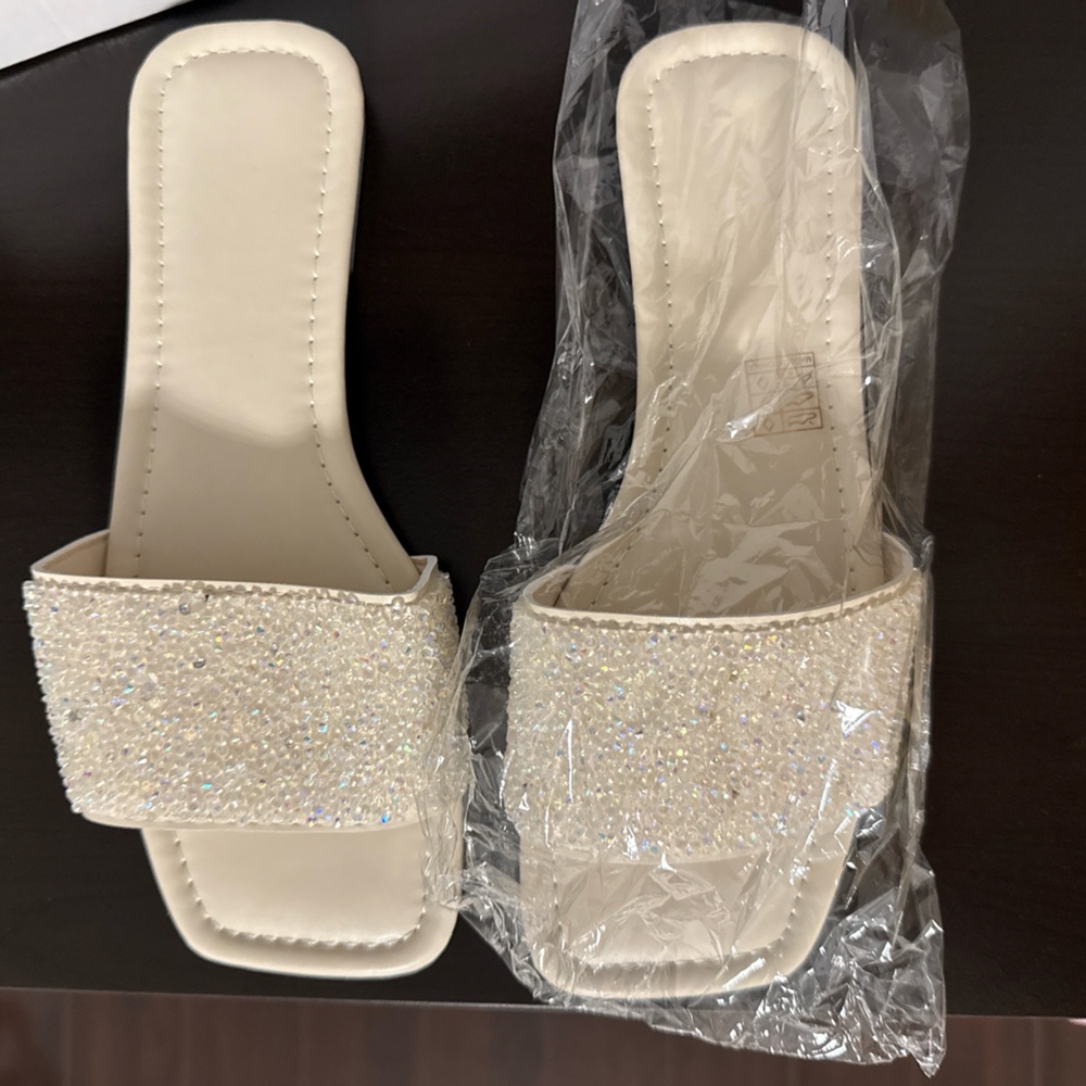 Women's Sandals Rhinestone Slide Glitter Casual Sandal Open Toe Sparkle Slides